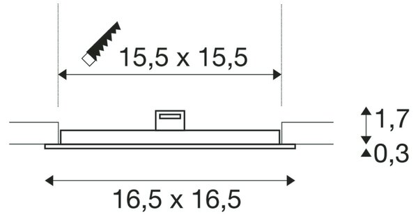BIG WHITE SLV SENSER 18 DL vnitřní LED stropní zápustné svítidlo hranaté bílé, 4000 K 1004698