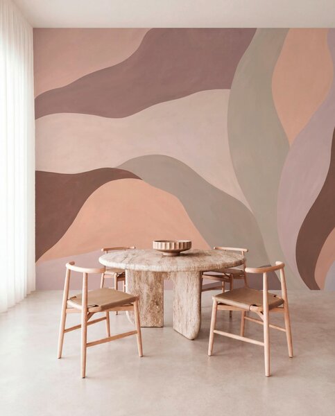 Fototapety Abstraktní plynulé tvary v pastelových tónech, Fototapety abstraktní, w05629 : uwalls.cz