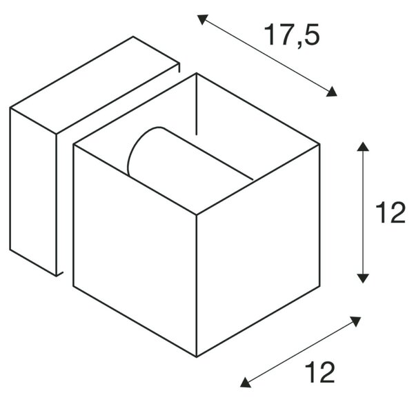 BIG WHITE SLV SQUARE TURN, venkovní nástěnné svítidlo, QT14, IP44, stříbrošedé, max. 42 W 1000335
