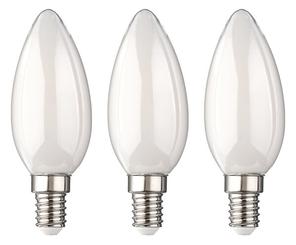 Livarno® Filamentová LED žárovka, 3 kusy (svíčka E14 mléčná) (100395956004)