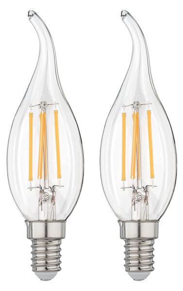 Livarno® Filamentová LED žárovka (plamen svíčky E14 4,2 W, 2 kusy) (100395933002)