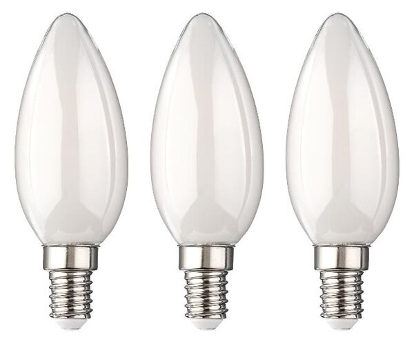 Livarno® Filamentová LED žárovka, 3 kusy (svíčka E14 mléčná) (100395956004)