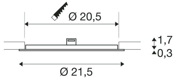 BIG WHITE SLV SENSER 24 DL vnitřní LED stropní zápustné svítidlo kulaté bílé, 4000 K 1004696
