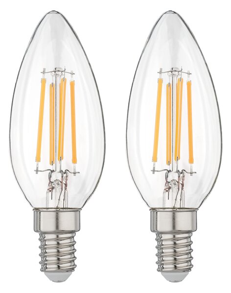 Livarno® Filamentová LED žárovka (svíčka E14 4,2 W, 2 kusy) (100395933005)