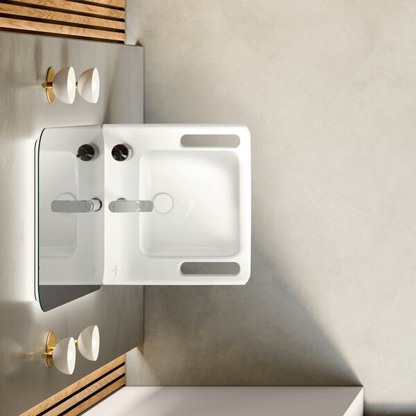 Villeroy & Boch ViCare umyvadlo 60x55 cm obdélníkový klasický pro osoby se zdravotním postižením bílá lesk 4A686001