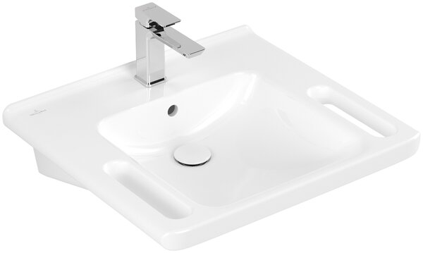 Villeroy & Boch ViCare umyvadlo 60x55 cm obdélníkový klasický pro osoby se zdravotním postižením bílá lesk 4A686001
