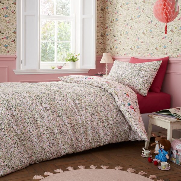 Růžové bavlněné dětské povlečení do postýlky 120x150 cm Fairytale – Belle & Boo
