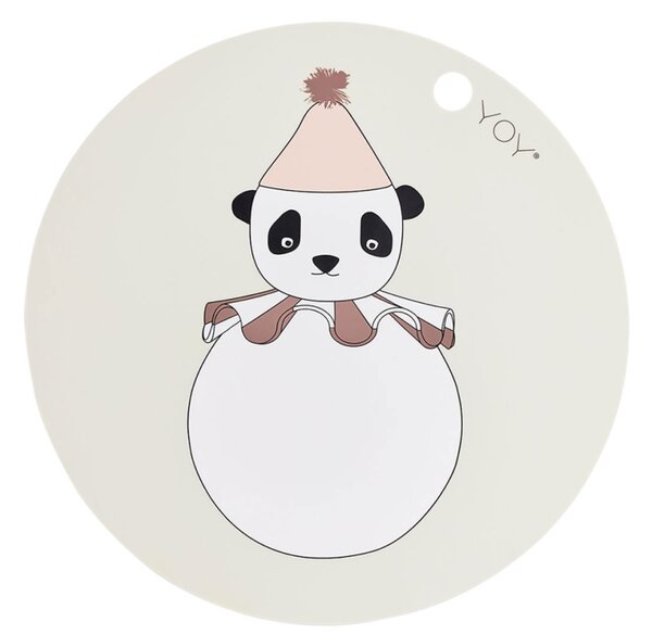 OYOY Silikonové prostírání Panda PomPom OY259