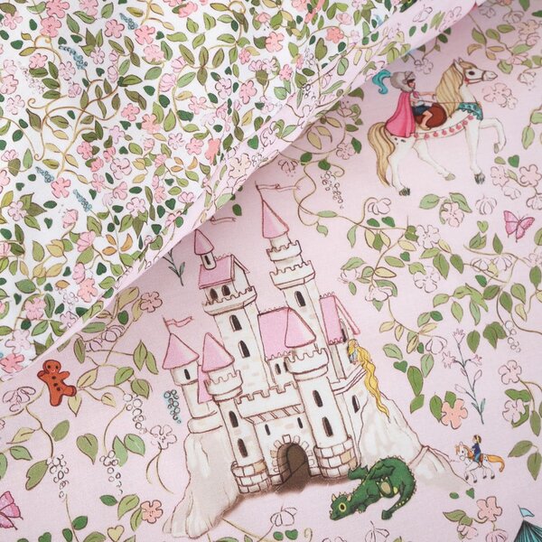 Růžové bavlněné dětské povlečení do postýlky 120x150 cm Fairytale – Belle & Boo