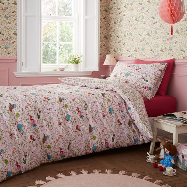 Růžové bavlněné dětské povlečení do postýlky 120x150 cm Fairytale – Belle & Boo
