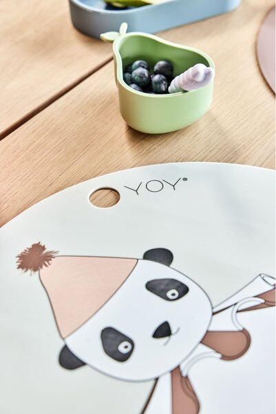 OYOY Silikonové prostírání Panda PomPom OY259