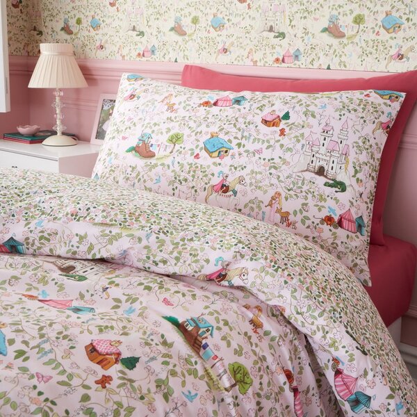 Růžové bavlněné dětské povlečení do postýlky 120x150 cm Fairytale – Belle & Boo