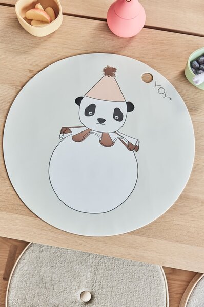 OYOY Silikonové prostírání Panda PomPom OY259