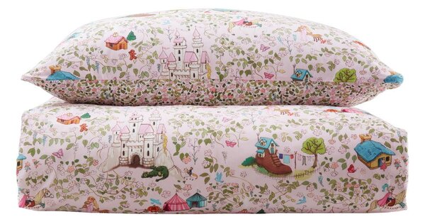 Růžové bavlněné dětské povlečení do postýlky 120x150 cm Fairytale – Belle & Boo