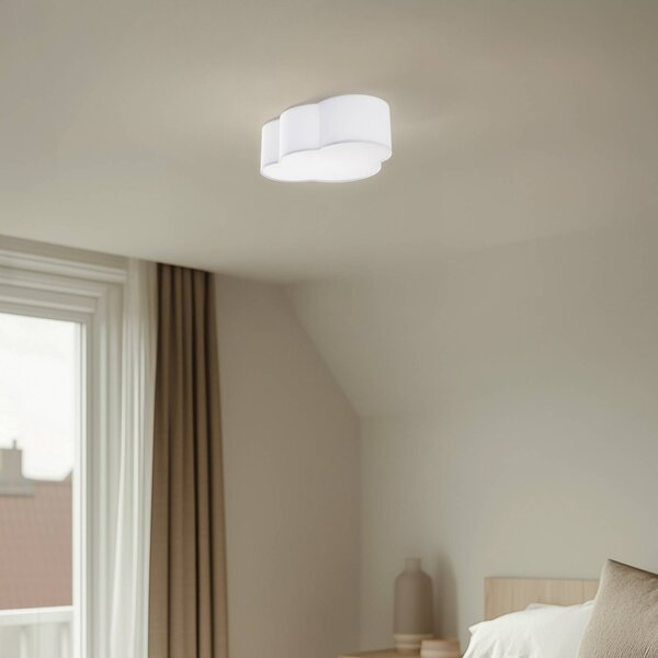 TK Lighting Stropní svítidlo Cloud, textil, 41 x 31 cm, bílé, stmívatelný, Bílá / opál, Obývací pokoj / jídelna, Textil / tkanina / hedvábí, Young lifestyle
