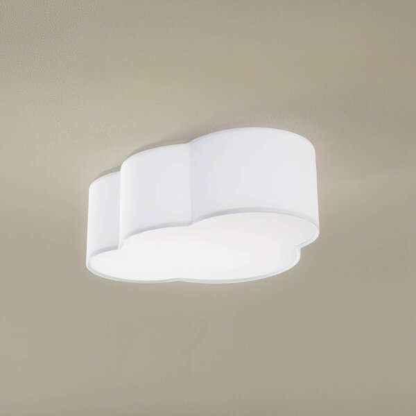 TK Lighting Stropní svítidlo Cloud, textil, 41 x 31 cm, bílé, stmívatelný, Bílá / opál, Obývací pokoj / jídelna, Textil / tkanina / hedvábí, Young lifestyle