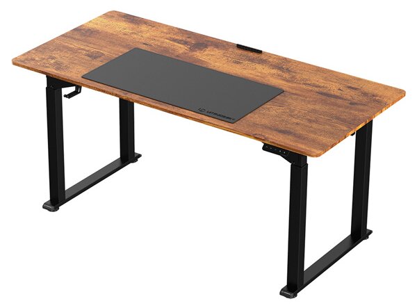 Elektricky výškově nastavitelný stůl UPLIFT — 160 cm, hnědá / černá