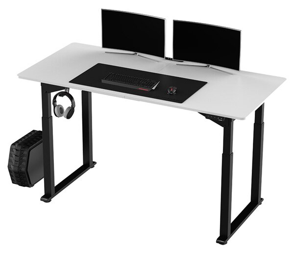 Elektricky výškově nastavitelný stůl UPLIFT — 160 cm, bílá / černá