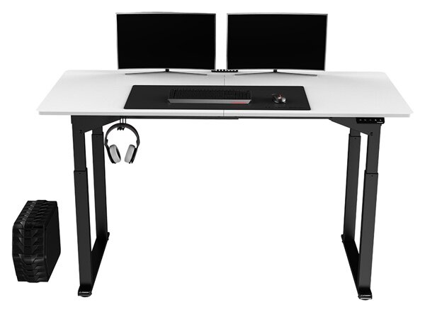Elektricky výškově nastavitelný stůl UPLIFT — 160 cm, bílá / černá
