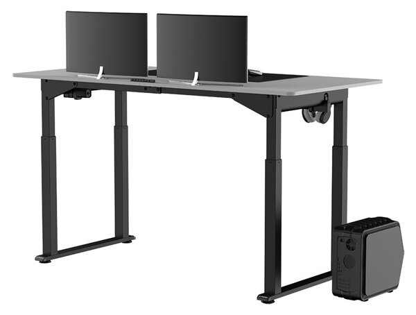 Elektricky výškově nastavitelný stůl UPLIFT — 160 cm, bílá / černá