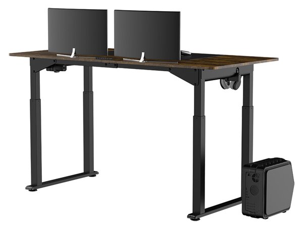 Elektricky výškově nastavitelný stůl UPLIFT — 160 cm, hnědá / černá