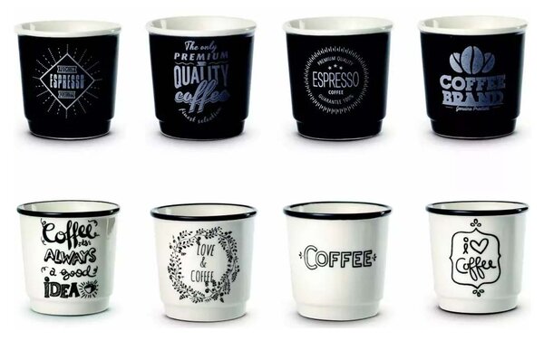 WD Lifestyle - porcelánové pohárky na espresso, 100 ml, set 8 ks
