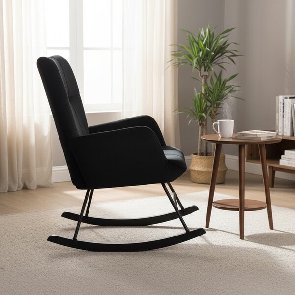 Velaco Velurové houpací křeslo ARUBA, černé
