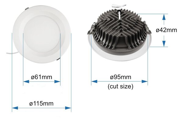 LED Solution Bílé podhledové LED svítidlo 115mm 9W Premium Barva světla: Teplá bílá SDL09W-230V-B/3