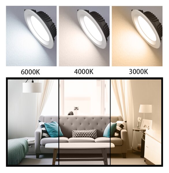 LED Solution Bílé podhledové LED svítidlo 115mm 9W Premium Barva světla: Teplá bílá SDL09W-230V-B/3