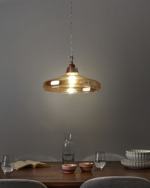 Závěsná lampa ALIKOS Sklo Zlatá