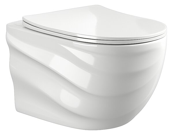 Hydrosan Závěsná WC mísa se SoftClose sedátkem SKAL WH RIM 03, bílá