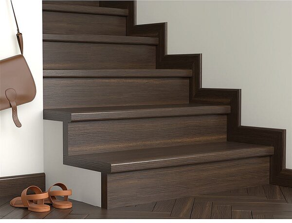 Schodový nášlap / profil TOPSTEP Flex Ořech tmavý 1200 × 500 × 11 mm