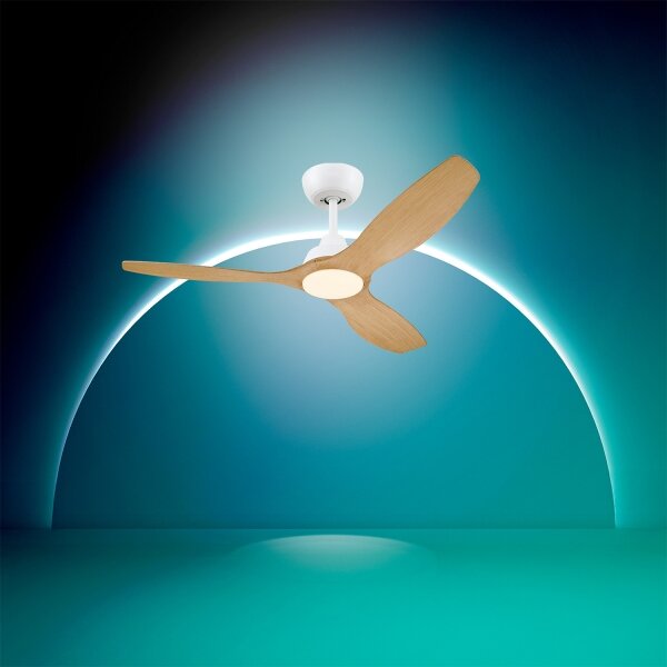 Philips-LED Stm. stropní ventilátor OLAS LED/24W/230V pr. 132 cm bílá/hnědá + DO