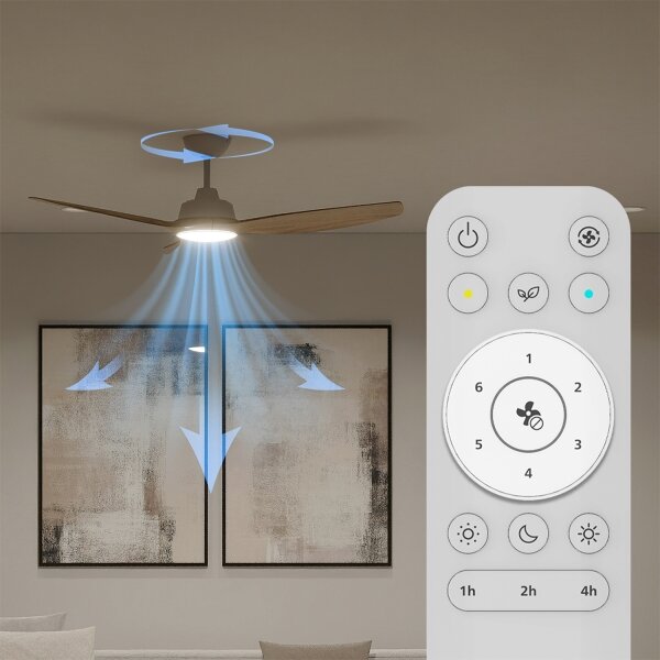Philips-LED Stm. stropní ventilátor OLAS LED/24W/230V pr. 132 cm bílá/hnědá + DO