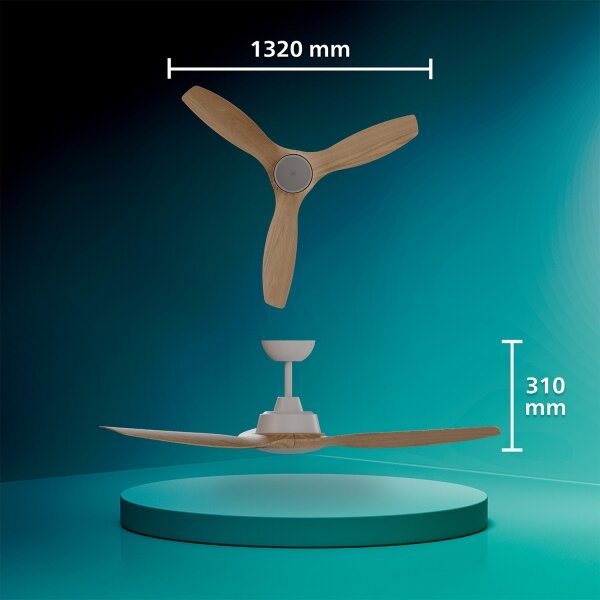 Philips-LED Stm. stropní ventilátor OLAS LED/24W/230V pr. 132 cm bílá/hnědá + DO