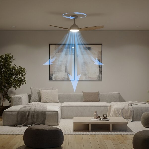 Philips-LED Stm. stropní ventilátor OLAS LED/24W/230V pr. 132 cm bílá/hnědá + DO