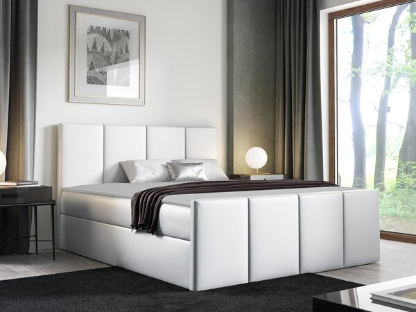 Kontinentální postel Bautista, Rozměr postele: 180x200, Barva:: ekokůže Soft 017 (bílá) 5903211089565
