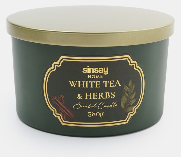 Sinsay - Vonná svíčka White Tea & Herbs - zelená