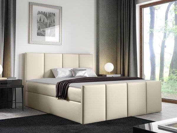 Kontinentální postel Bautista, Rozměr postele: 180x200, Barva:: ekokůže Soft 017 (bílá) 5903211089565