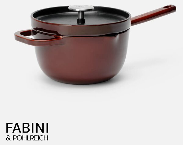 Fabini Rendlík FABINI & Pohlreich, ø 20 cm (2,5 l) - Smaltovaný litinový rendlík s nahřívací poklicí, vínově červený