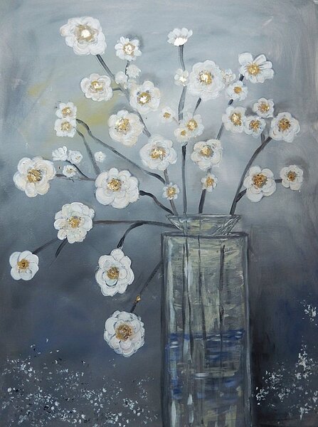 Ručně malovaný obraz od Ivana Pelouchová - "Jarní květy", rozměr: 60 x 80 cm