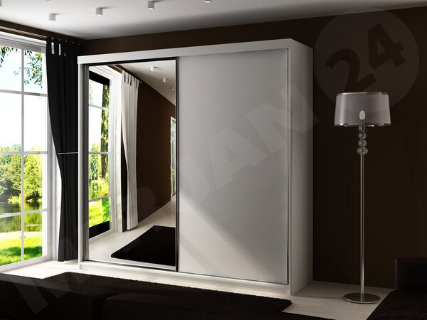 Šatní skříň se zrcadlem Sahara 23/200, Osvětlení: bez osvětlení, Barva: dub sonoma 5903211098161