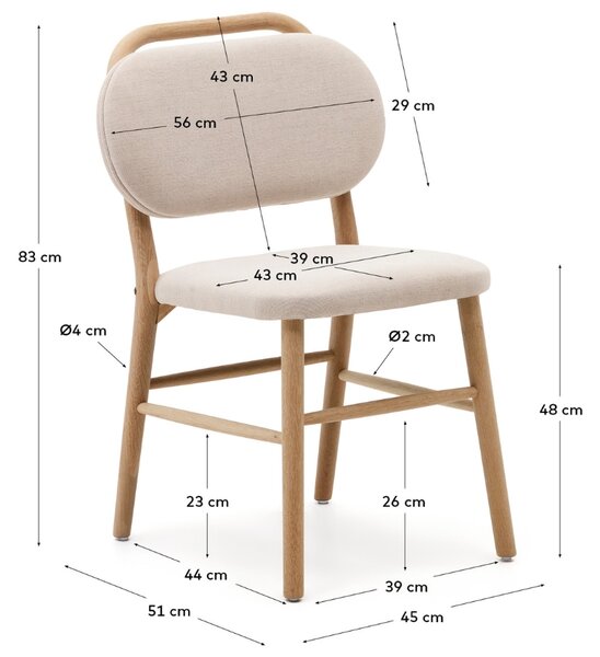 Béžová čalouněná jídelní židle Kave Home Helda