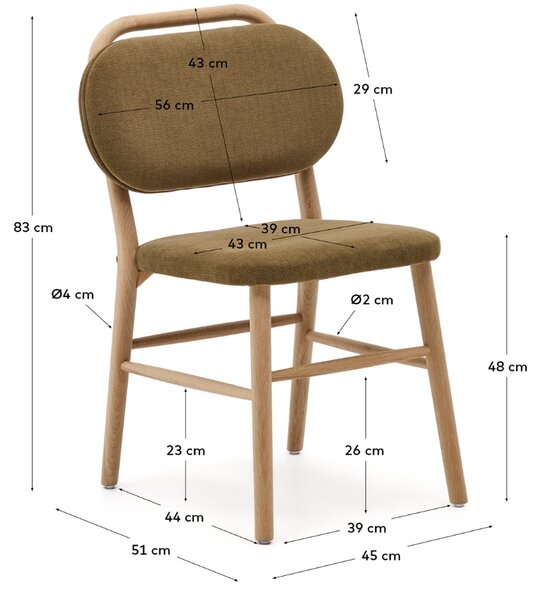 Zelená čalouněná jídelní židle Kave Home Helda