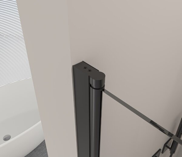 Erga Berlin Double, sprchový kout s dvojitými skládacími dveřmi 70(dveře) x 120(dveře) x 195 cm, 6mm čiré sklo, černý profil, ERG-V02-BERLIN-D070D120…