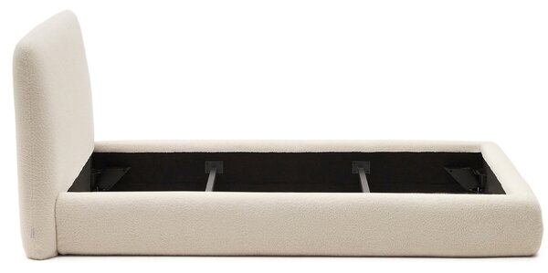 Kave Home Béžová bouclé jednolůžková postel Martina 90 x 200 cm