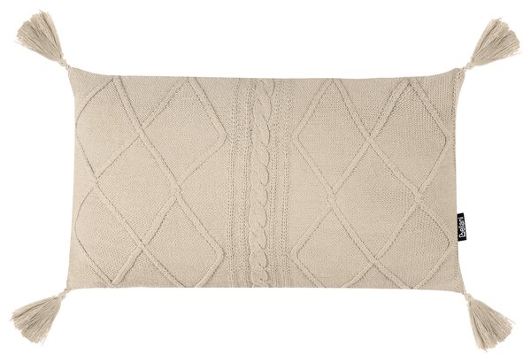 Sada 2 dekorativních polštářů CAESIA Bavlna 30 x 50 cm Světle béžová Bez vzoru