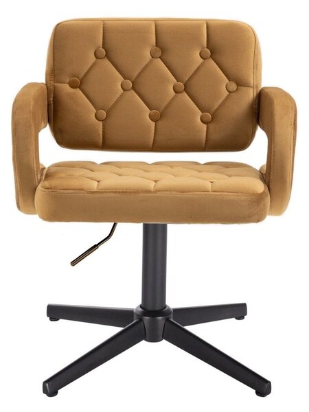 LuxuryForm DESIGN Židle ADRIA VELUR na černém kříži - medová