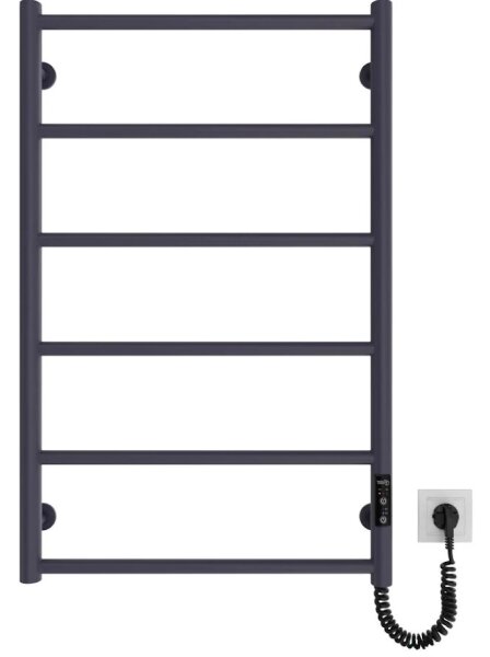 Koupelnový žebříkový radiátor CLASSIC 110W/230V 81x52 cm nerez/antracit pravá