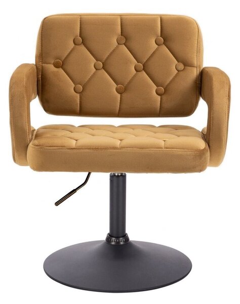 LuxuryForm DESIGN Židle ADRIA VELUR na černém talíři - medová